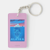 AlaskaIcebergのヴィンテージ旅行ポスター キーホルダー (裏面)