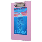 AlaskaIcebergのヴィンテージ旅行ポスター クリップボード (左)