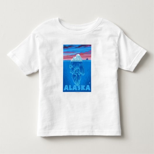 AlaskaIcebergのヴィンテージ旅行ポスター トドラーTシャツ (正面)