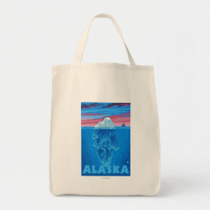AlaskaIcebergのヴィンテージ旅行ポスター トートバッグ