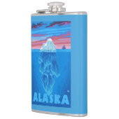 AlaskaIcebergのヴィンテージ旅行ポスター フラスク (左)