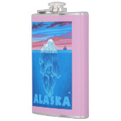 AlaskaIcebergのヴィンテージ旅行ポスター フラスク (左)