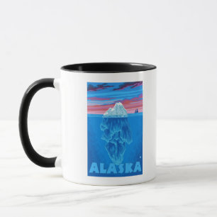 AlaskaIcebergのヴィンテージ旅行ポスター マグカップ