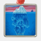 AlaskaIcebergのヴィンテージ旅行ポスター メタルオーナメント (正面)