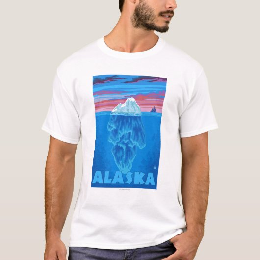 AlaskaIcebergのヴィンテージ旅行ポスター Tシャツ (正面)