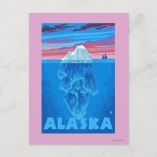 AlaskaIcebergヴィンテージ旅行ポスター ポストカード