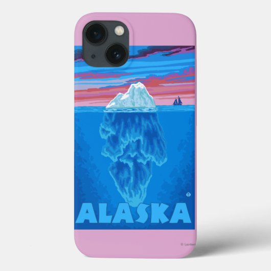 AlaskaIcebergヴィンテージ旅行ポスター Case-Mate iPhoneケース (裏面)