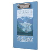 AlaskaLargeの氷河場面ヴィンテージ旅行 クリップボード (左)