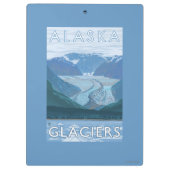 AlaskaLargeの氷河場面ヴィンテージ旅行 クリップボード (裏面)