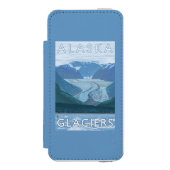AlaskaLargeの氷河場面ヴィンテージ旅行 Incipio iPhoneウォレットケース (フォリオ 正面)