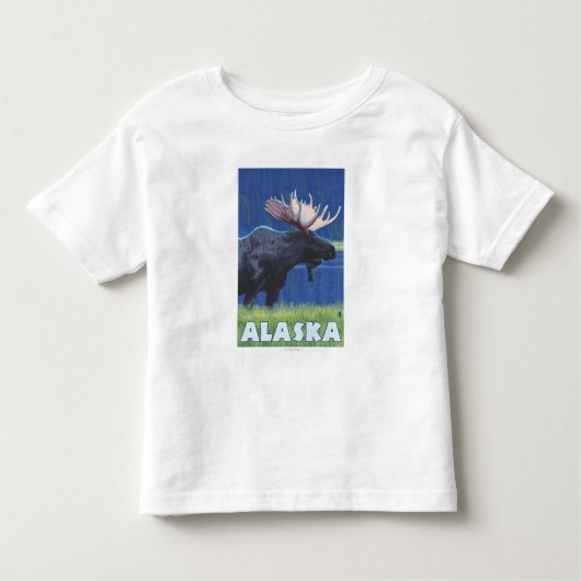 AlaskaMoonlightのアメリカヘラジカ トドラーTシャツ (正面)