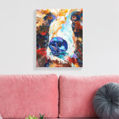 Alaskan Bear Canvas Print "In the Bears Gaze キャンバスプリント (インサイチュ (リビング))