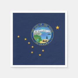 Alaskan Flag & Seal, Flag of Alaska スタンダードカクテルナプキン