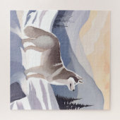 Alaskan Husky | Dog Mountain Watercolor ジグソーパズル (横)