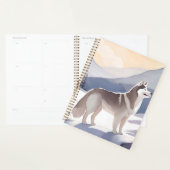 Alaskan Husky | Dog Mountain Watercolor プランナー手帳 (ディスプレー)