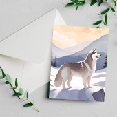 Alaskan Husky | Dog Mountain Watercolor Card