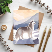 Alaskan Husky | Dog Mountain Watercolor Card
