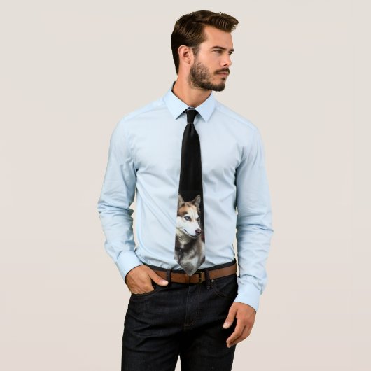Alaskan Husky Dog Pet Men's Tie Black ネクタイ (インサイチュ)