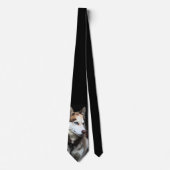 Alaskan Husky Dog Pet Men's Tie Black ネクタイ (正面)
