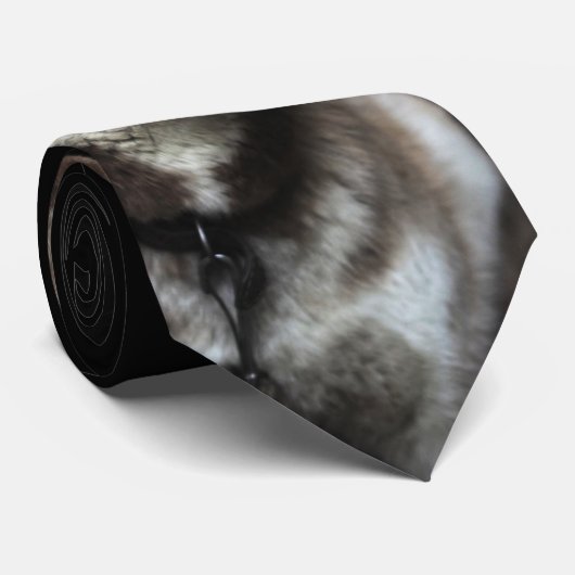 Alaskan Husky Dog Pet Men's Tie Black ネクタイ (ロール)