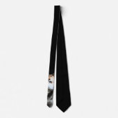 Alaskan Husky Dog Pet Men's Tie Black ネクタイ (裏面)