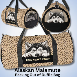 Alaskan Malamuteという名前の犬を追加 ダッフルバッグ
