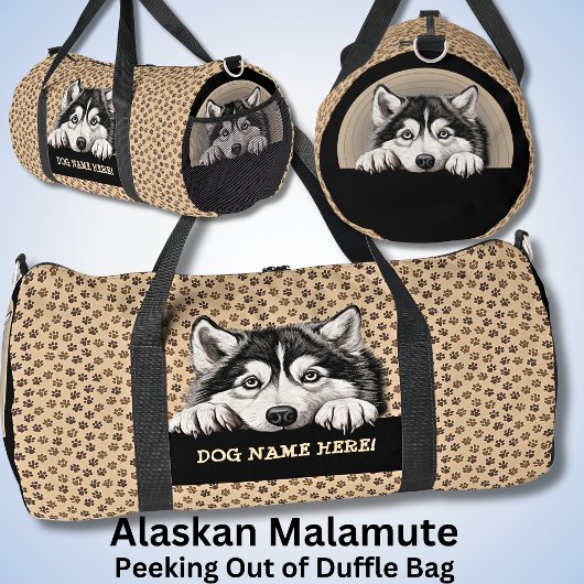 Alaskan Malamuteという名前の犬を追加 ダッフルバッグ