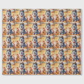 Alaskan Malamuteの紅葉感謝祭アート ラッピングペーパー (フラット)