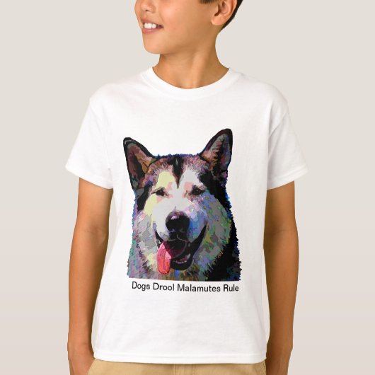 Alaskan Malamuteまぶしい「Kiska」ボーイズTシャツ Tシャツ (正面)