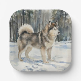 Alaskan Malamute ペーパープレート