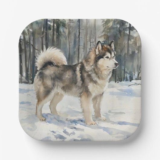 Alaskan Malamute ペーパープレート (正面)