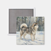 Alaskan Malamute マグネット (正面/裏面)