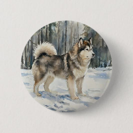Alaskan Malamute 缶バッジ