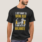Alaskan Malamute Beer Tシャツ (正面)