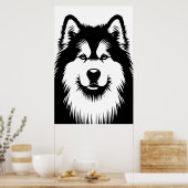 Alaskan Malamute Chic & Stunning Pop Art Poster ポスター (キッチン)