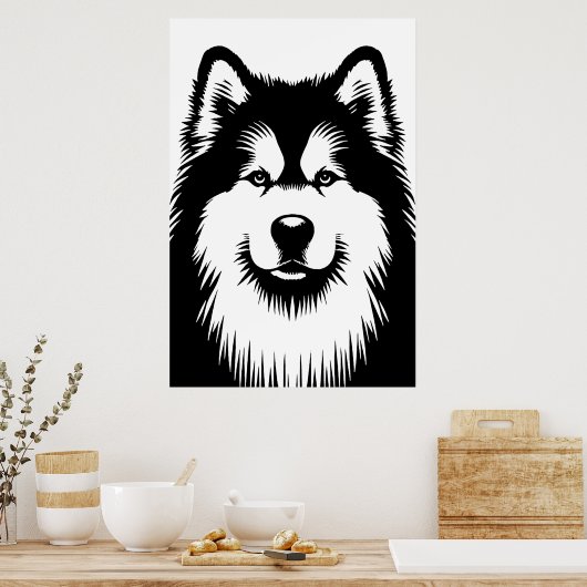 Alaskan Malamute Chic & Stunning Pop Art Poster ポスター (キッチン)
