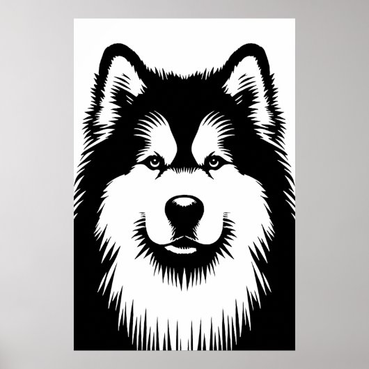 Alaskan Malamute Chic & Stunning Pop Art Poster ポスター (正面)