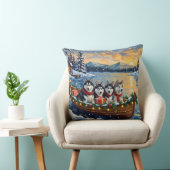 Alaskan Malamute Christmas Boat Holiday クッション (椅子)