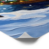 Alaskan Malamute Christmas Boat Holiday ポスター (角)