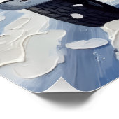 Alaskan Malamute Christmas Red Truck Holiday ポスター (コーナー)