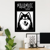 Alaskan Malamute Culture Edgy Pop Art Poster ポスター (ホームオフィス)