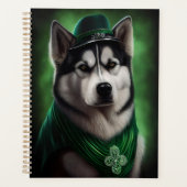 Alaskan Malamute dog in St. Patrick's Day Dress プランナー手帳 (正面)