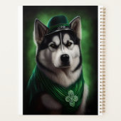 Alaskan Malamute dog in St. Patrick's Day Dress プランナー手帳 (裏面)