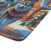 Alaskan Malamute Dogs Christmas Snow Holiday カッティングボード (角)