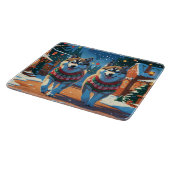 Alaskan Malamute Dogs Christmas Snow Holiday カッティングボード (角)