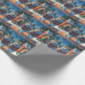 Alaskan Malamute Dogs Christmas Snow Holiday  ラッピングペーパー (角)