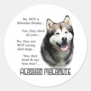 Alaskan Malamute FAQステッカー ラウンドシール