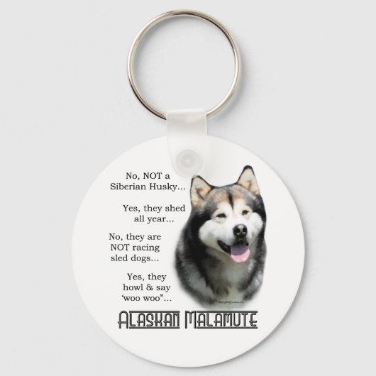 Alaskan Malamute FAQ Keychain キーホルダー (正面)