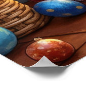 Alaskan Malamute Fireplace with Christmas Lights ポスター (角)