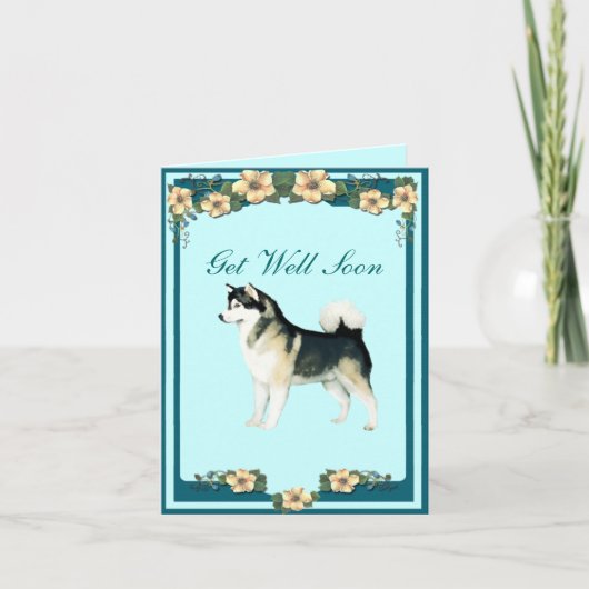 Alaskan Malamute Get Well Greeting Card カード (正面)